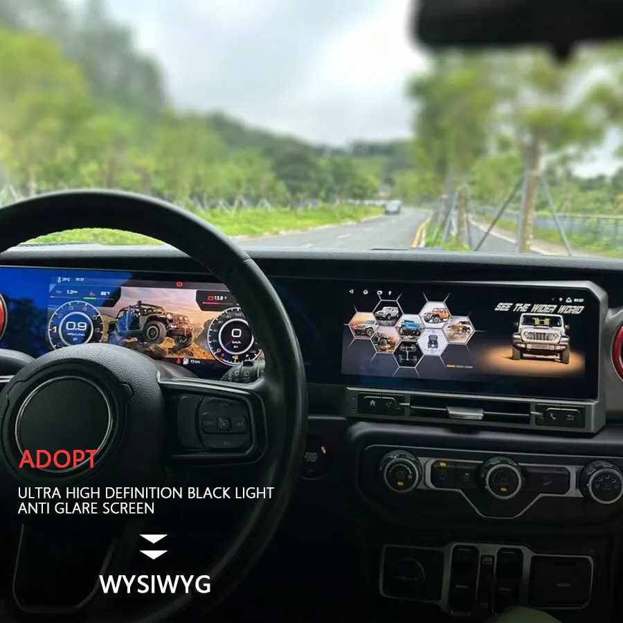 12.3inch+12.3inch Carplay Car Radio For JEEP WRANGLER 2018-2022 LCD Android Dual