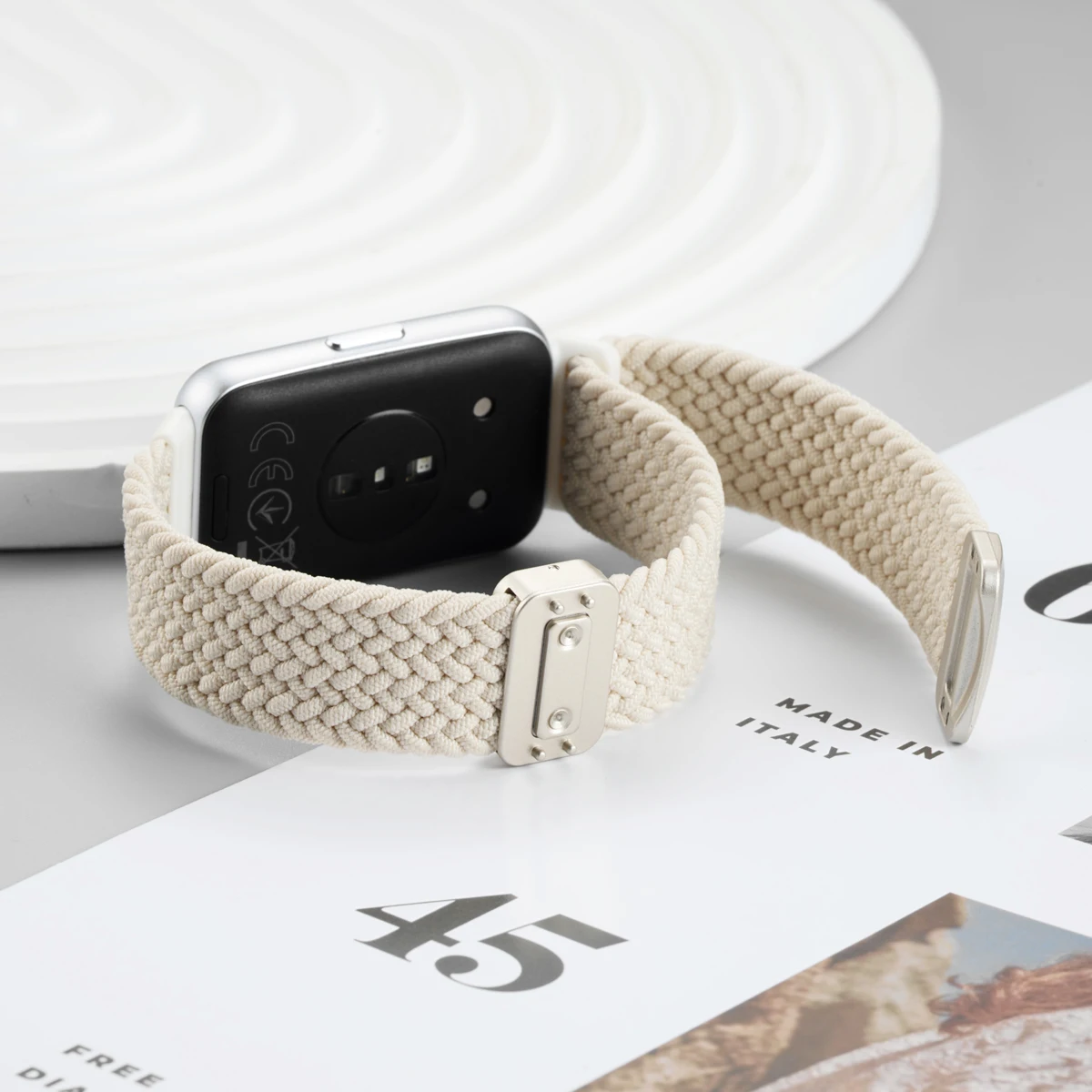 Braided Nylon Strap with Magnetic Buckle - Adjustable and Comfortable Watchband
