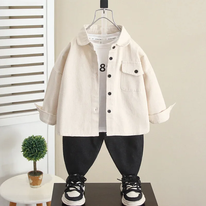 Stylish Thin Long Sleeve Autumn Jacket for Boys Baby Trendy Shirt Cute Children's Wear Spring Autumn Male Toddler