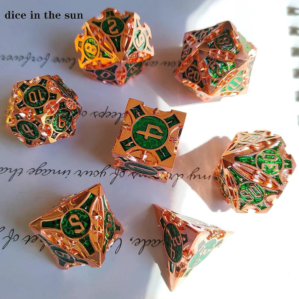 Zinc Alloy Solid Metal Dice DND Polyhedral Dice Used For Dungeon and Dragon MTG Pathfinder RPG Board Game D&D Role Playing Game 2