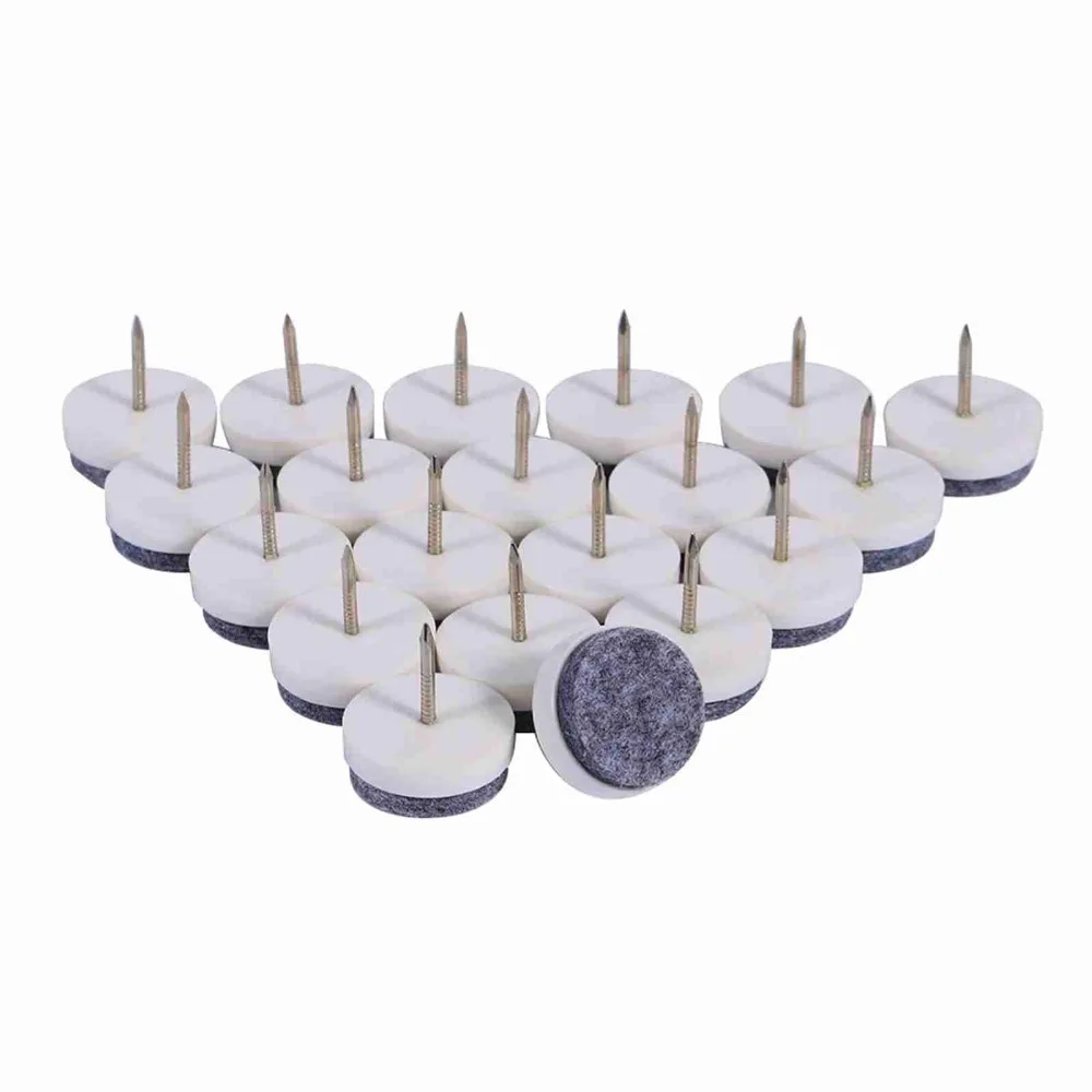 20pcs Non-Slip Brown Felt Furniture Pads - Round 24mm Floor Protectors