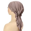 Light Purple Muslim Stretch Inner Hijab Fashion Solid Headband Scarf Ladies Polyester Turban Hats Hair Cover Caps Headscarf 6