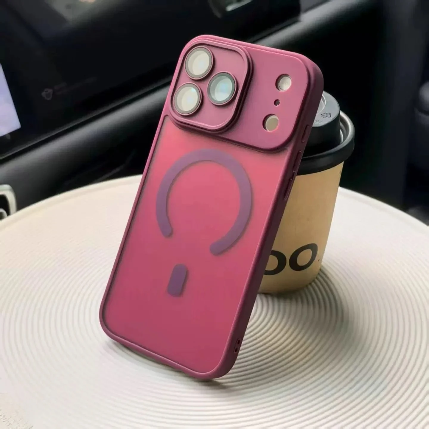 Matte Translucent Magnetic Magsafe Phone Case with Lens Protection