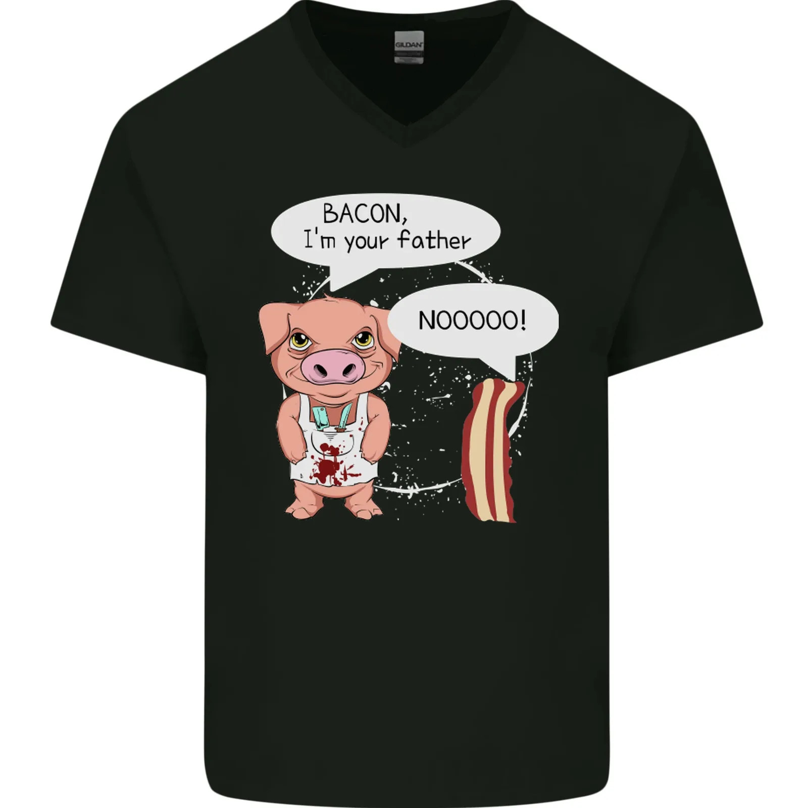 Bacon In Your Father Devitente Cibo Dieta Uomo Scollo A V Cotone T-Shirt