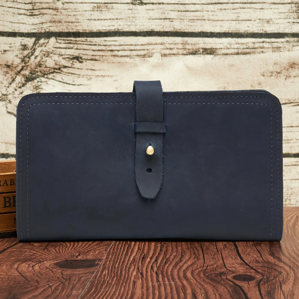 Long men's wallet Multi-function belt pen insert leather passport book Coin purses multi-card Money clip passport bag