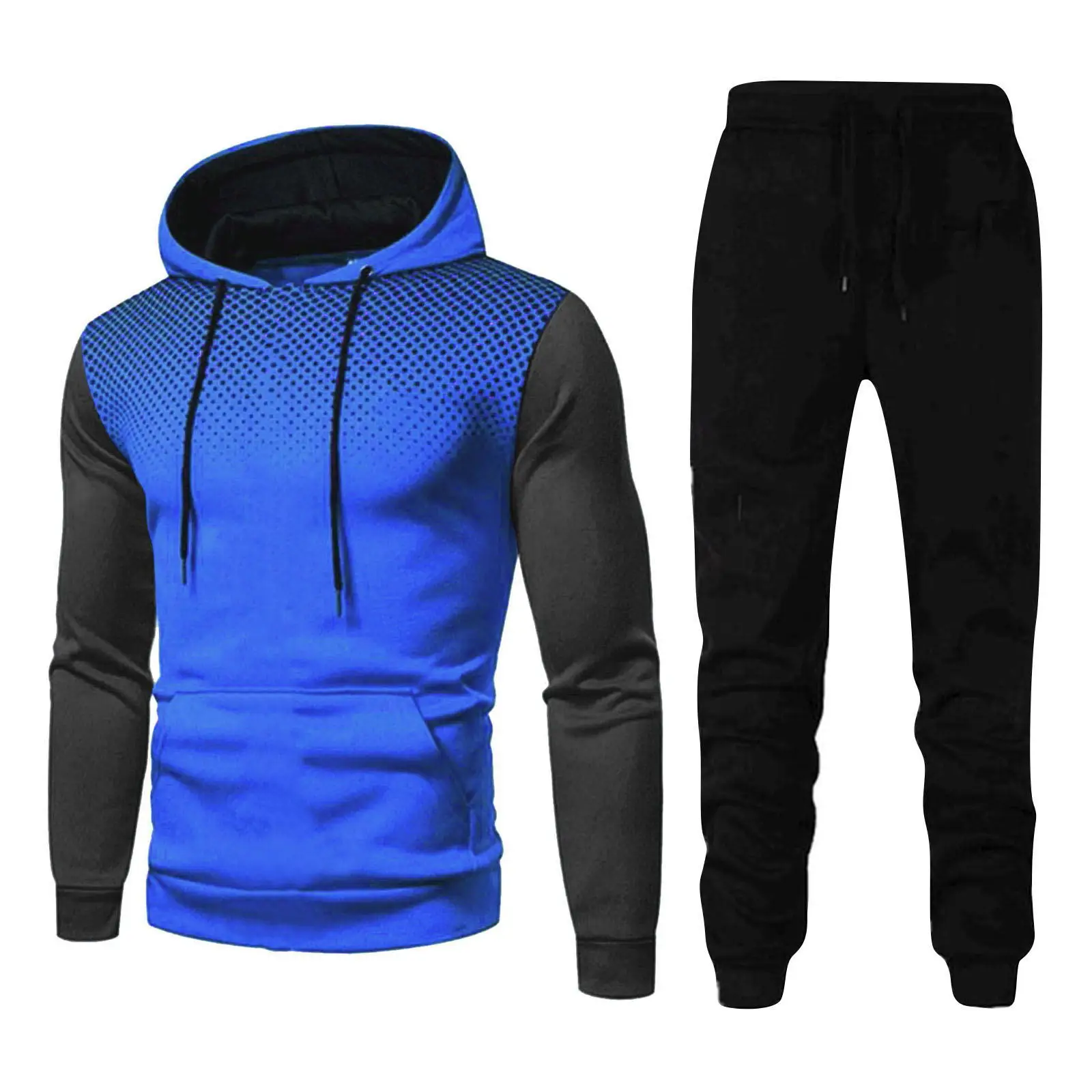 2023 New Sports Fitness Men's Autumn and Winter Colored Men's Sports Sweater Set