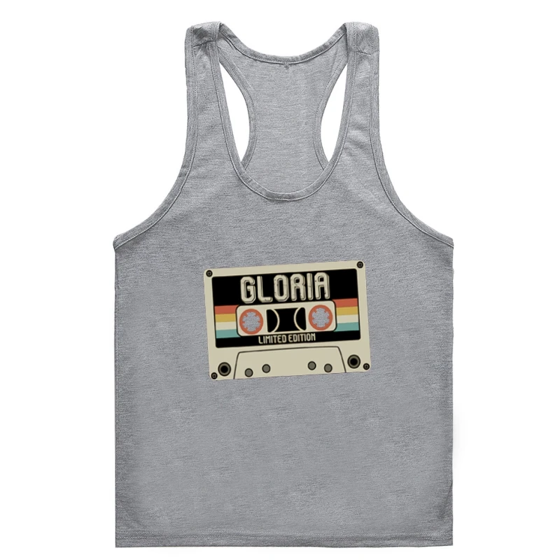 

Gloria Limited Edition Print Gym t-tank top menWoman Summer Casual Vintage Gym t-tank top menBreathable Anime Gym t-tank top men