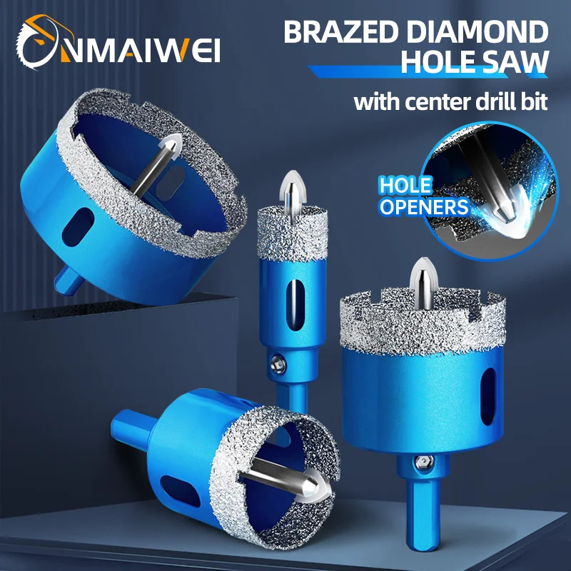 Diamond Coated Hole Saw Set for Glass, Marble, Granite, Stone, and Porcelain