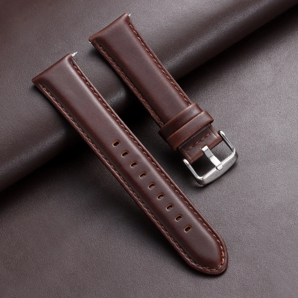 Vintage Genuine Leather Watchband - Quick Release Bracelet Universal Wristband