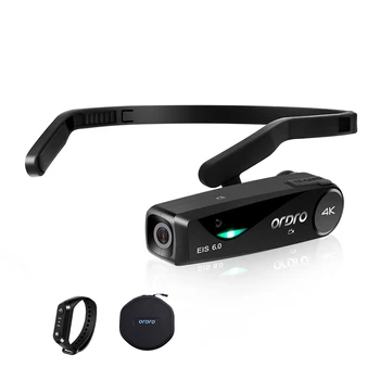 Videocamera 4K per blogger, Ordro EP6 PLUS Mini WiFi YouTube Vlogging Videocamera digitale Testa Indossabile POV FPV Registratore