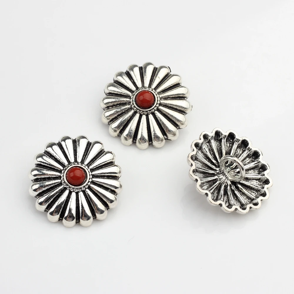 3 teile/los 28MM Retro Zink-legierung Runde Daisy Blumen Dekorative Tasten Charms Anhänger Für DIY Zubehör – Detail 3
