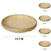 Natural Handmade Weaving  Bamboo Sieve Bamboo Raft Round Dustpan DIY Decorative Fruit Bread Basket Kitchen Storage 1