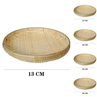 Natural Handmade Weaving  Bamboo Sieve Bamboo Raft Round Dustpan DIY Decorative Fruit Bread Basket Kitchen Storage 1