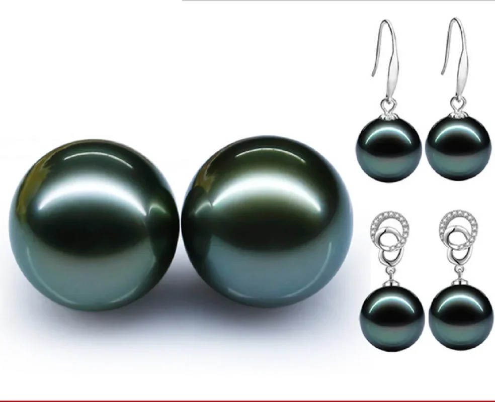 Huge 16mm natural sea genuine black blue round loose pearl undrilled s 2882
