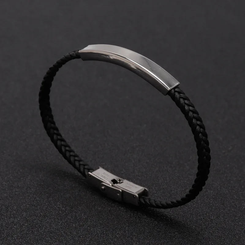 Stainless Steel Bracelet Fashion Bracelet Fashion Jewelry Punk Luxury Rope Chain Bracelet Women Name Engrave Handmade Women Stainless Steel Id Bracelets