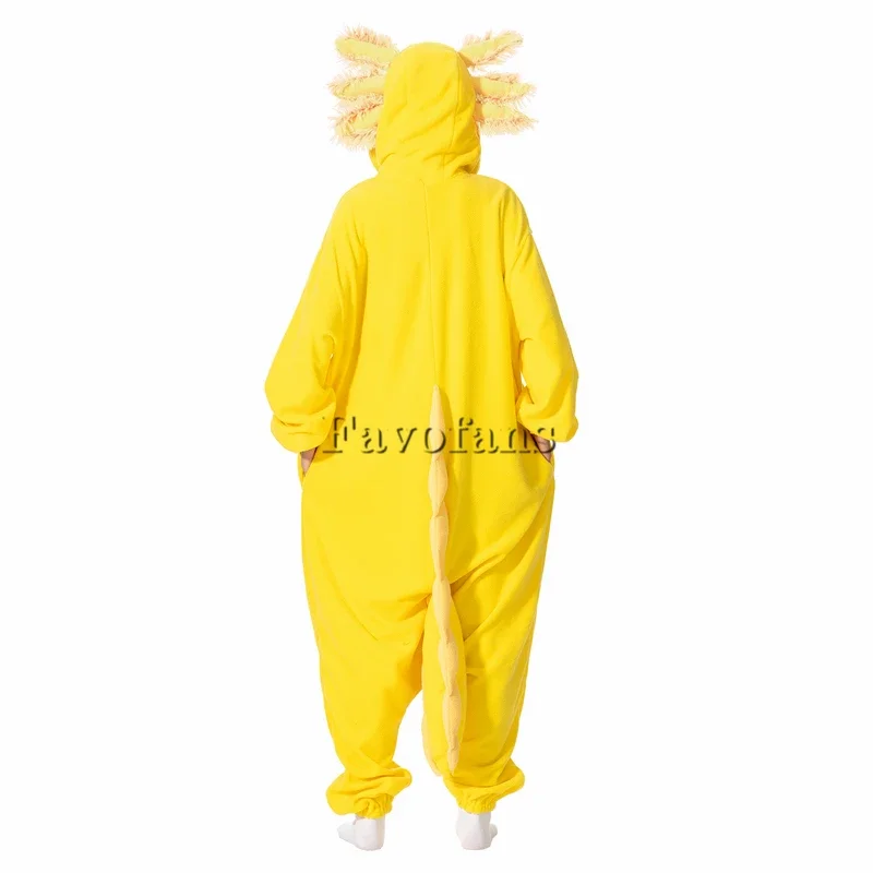 Adult Halloween onesie cartoon axolotl pajamas for women animal Kigurumi pyjamas homewear cosplay party costume