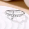M-JAJA Moissanite Ring Original 925 Sterling Silver 3mm D Color VVS1 Cross Wedding Bands for Women Couple Promise Rings Jewelry 2
