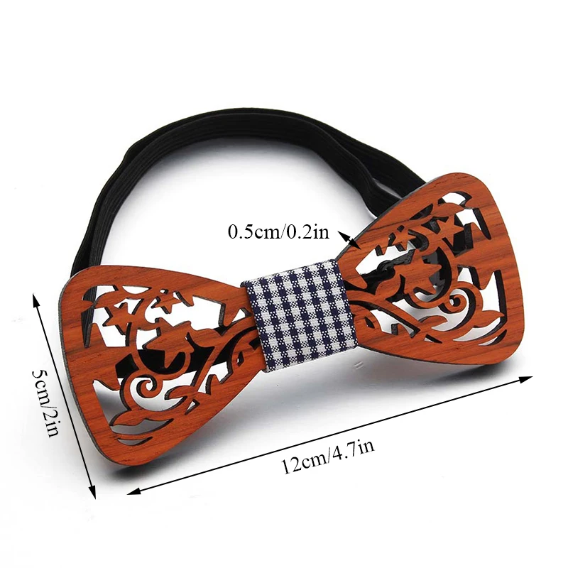 Fashion Wooden Bow Tie For Men Unisex Hollow Out Carved Retro Wooden Neck Ties Adjustable Strap Vintage Bowtie Bowknots Slim tie