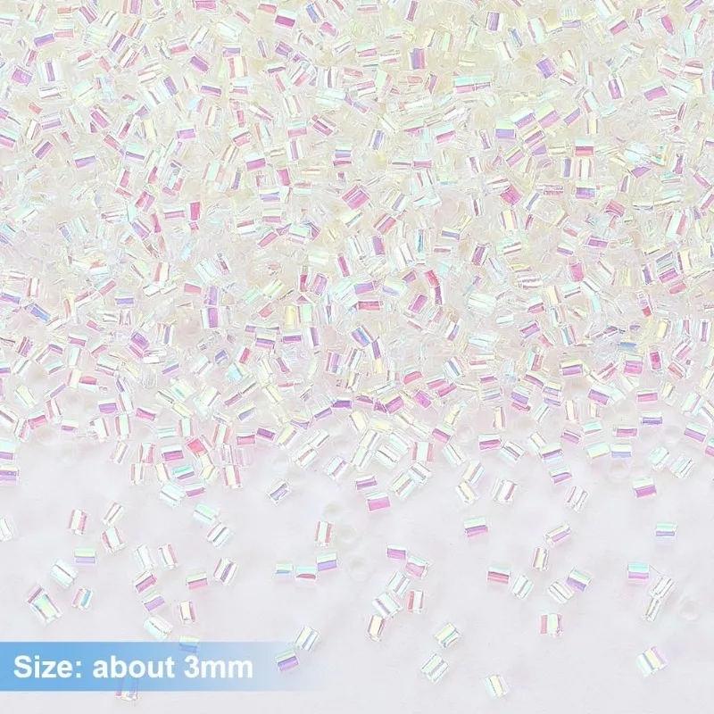 1 Box Bingsu Beads Straw Tube Beads Iridescent Crispy Bingsu Lightweight Glitter for Crunchy