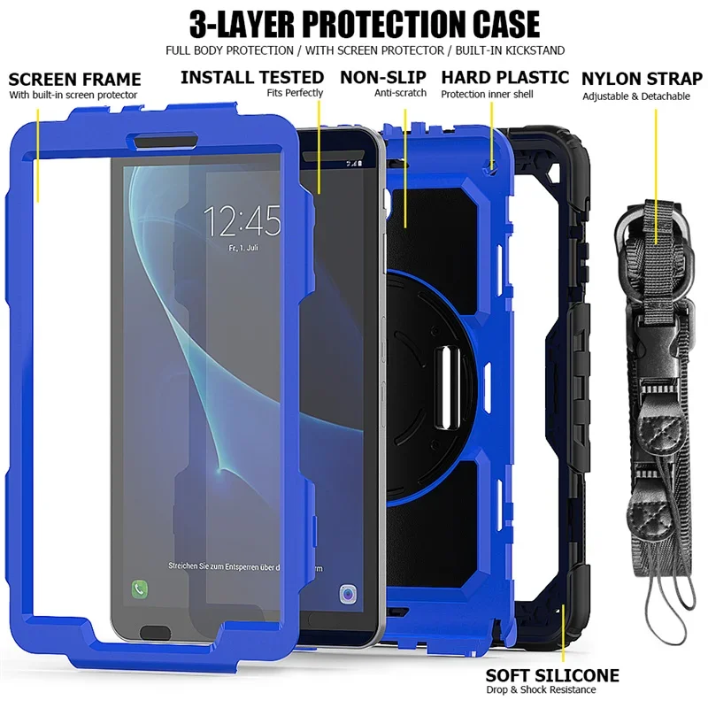 Armadura à Prova de Choque para Samsung Galaxy Tab a6 um 101 Polegadas 2023 Sm-t580 T585 105 T590 Tampa do Tablet Mais Tela Pet Case - Imagem 6
