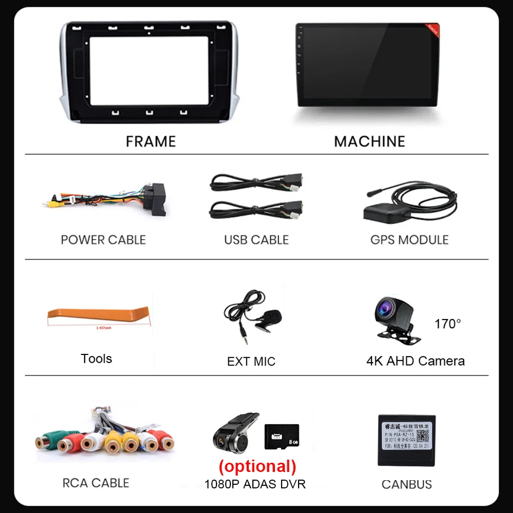 Android 16 Radio de coche 4G + WIFI Carplay para Peugeot 2008 208 2012-2018 unidad principal de navegación Multimedia reproductor de Audio Gps para automóvil 6