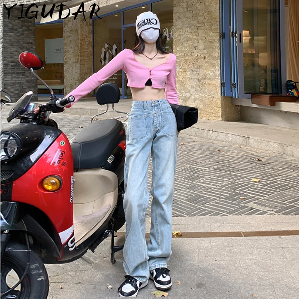 

High Waisted Baggy Jeans Wide Leg American Retro Street Style Casual New Slim Trousers Pantalon Vintage Mujer Y2K Pants y2k