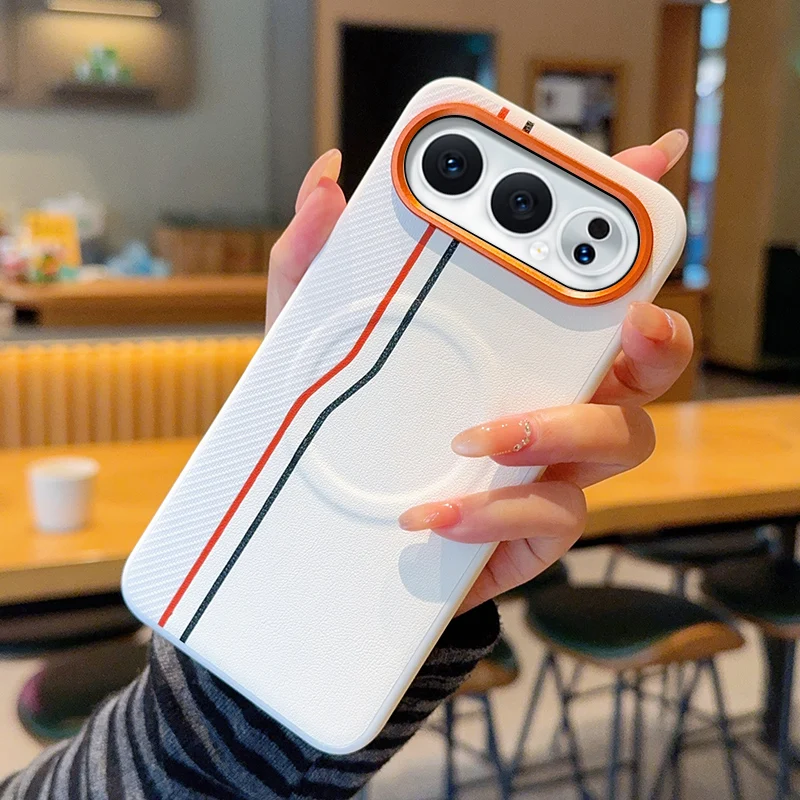 Luxury Color Block PU Leather Magnetic Phone Case, Ultra-Thin and Shockproof