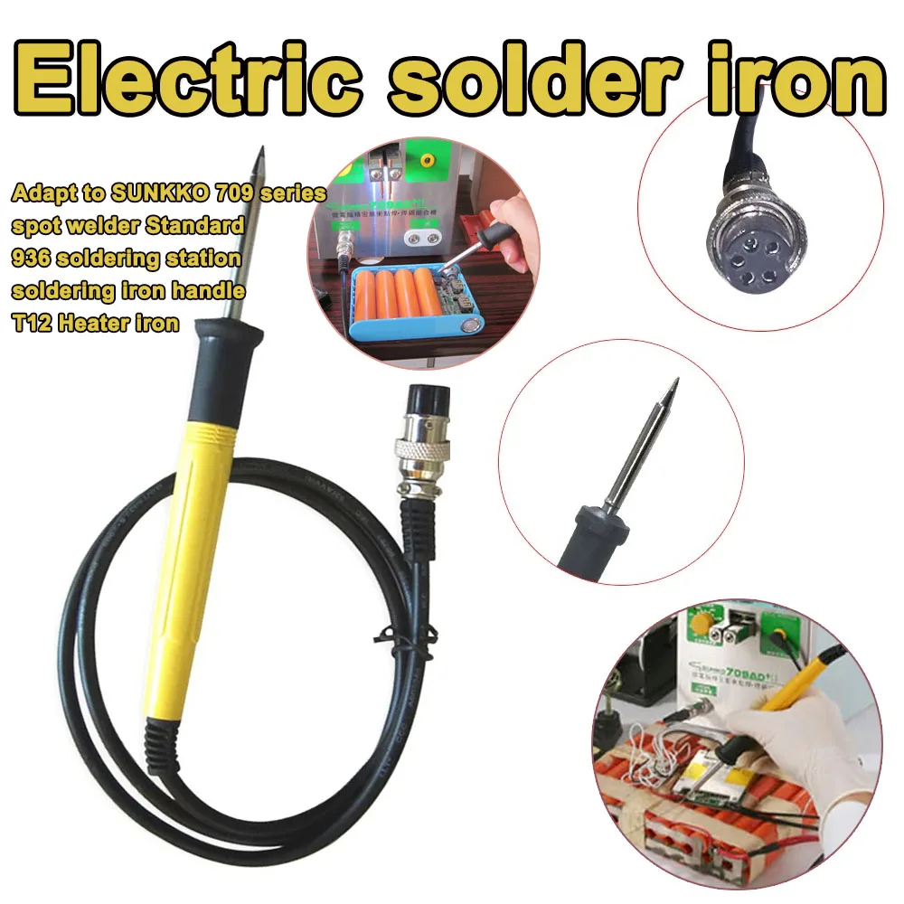 Electric Solder Iron Adapt To SUNKKO 709 Series Spot Welder Standard 936 Soldering Station Soldering Iron Handle T12 Heater