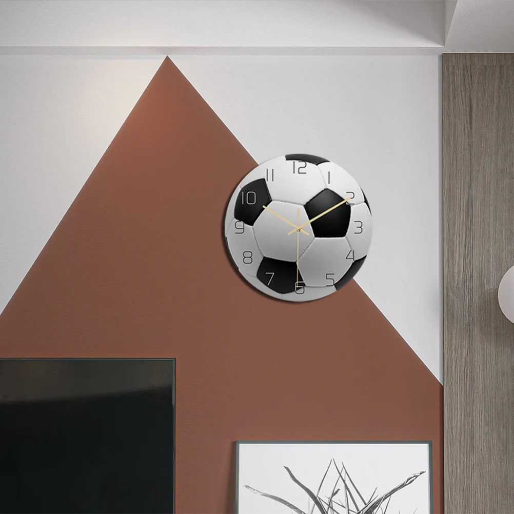 

Wall Soccer Clock Football Wall Clock Sport Soccer Ball Print Round Acrylic Wall Clock Silent Non Ticking Art Painting