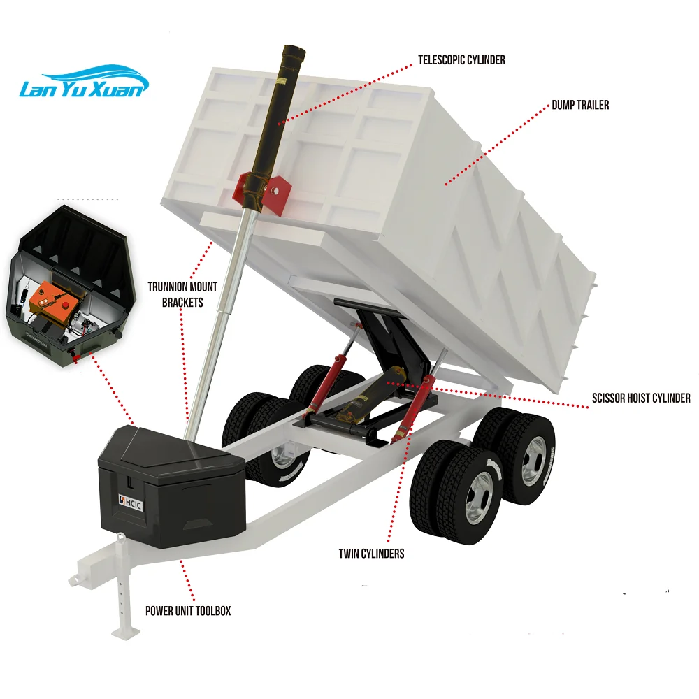 Front Mounting Telescopic Dump Truck Hydraulic Hoist Cylinder for tractor trailer