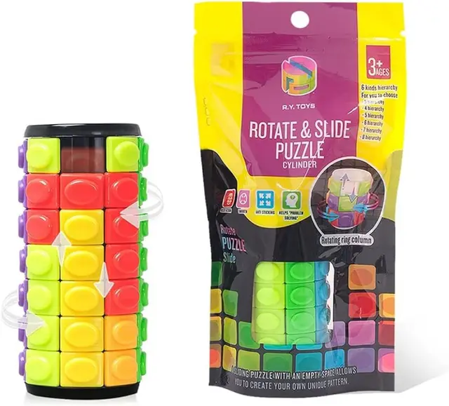 7 Layers Cylinder Cube Corn Shape 3D Magic Tower Develop Intelligence with Magic Cube Decompression Toy DIY Cylindrical Puzzle 2