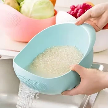 Multi-purpose Plastic Rice Washing & Draining Bowl 1