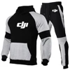 2024 New Men Dji Professional Pilot Drone Printing High-Quality Suits Solid Color Multiple Same Style Sweater + Sweatpants Sets 1