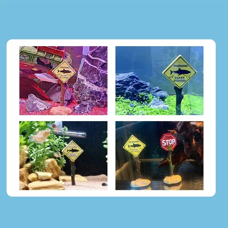 Aquarium Decoration Ornaments Artificial Shark Warning Sign Landscaping Accessories for Fish Tank Aquarium Background fish tank ornaments,mini landscape ornaments,fish tank decorations,aquarium ornaments,fish tank backdrop