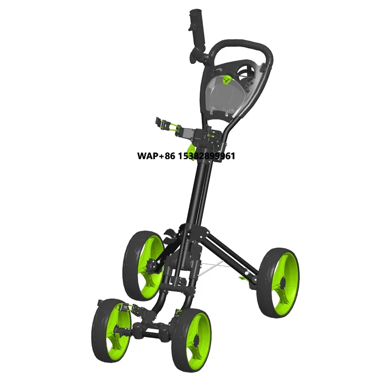 4륜 접이식 골프 트롤리 (우산 홀더, 스코어카드 포함)