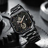 Fashion Casual Business Men Quartz Watch High-end Auto Date Big Square Dial Stainless Steel Band Watches For Man Gifts 1