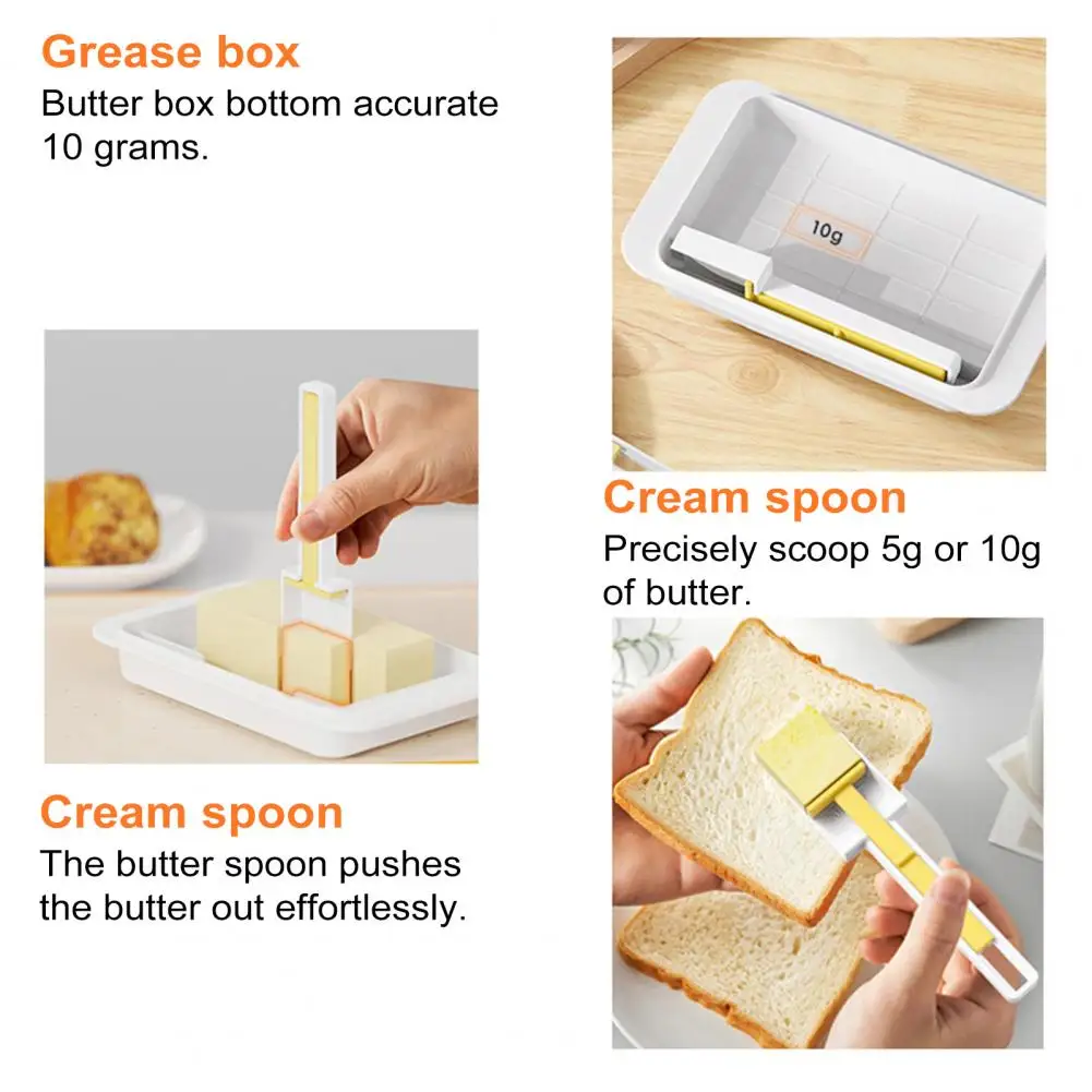 1Pc Butter Keeper Box Food Grade Butter Cutter Dish with Airtight Lid Storage Box with Cutting Spoon for Fridge Storage