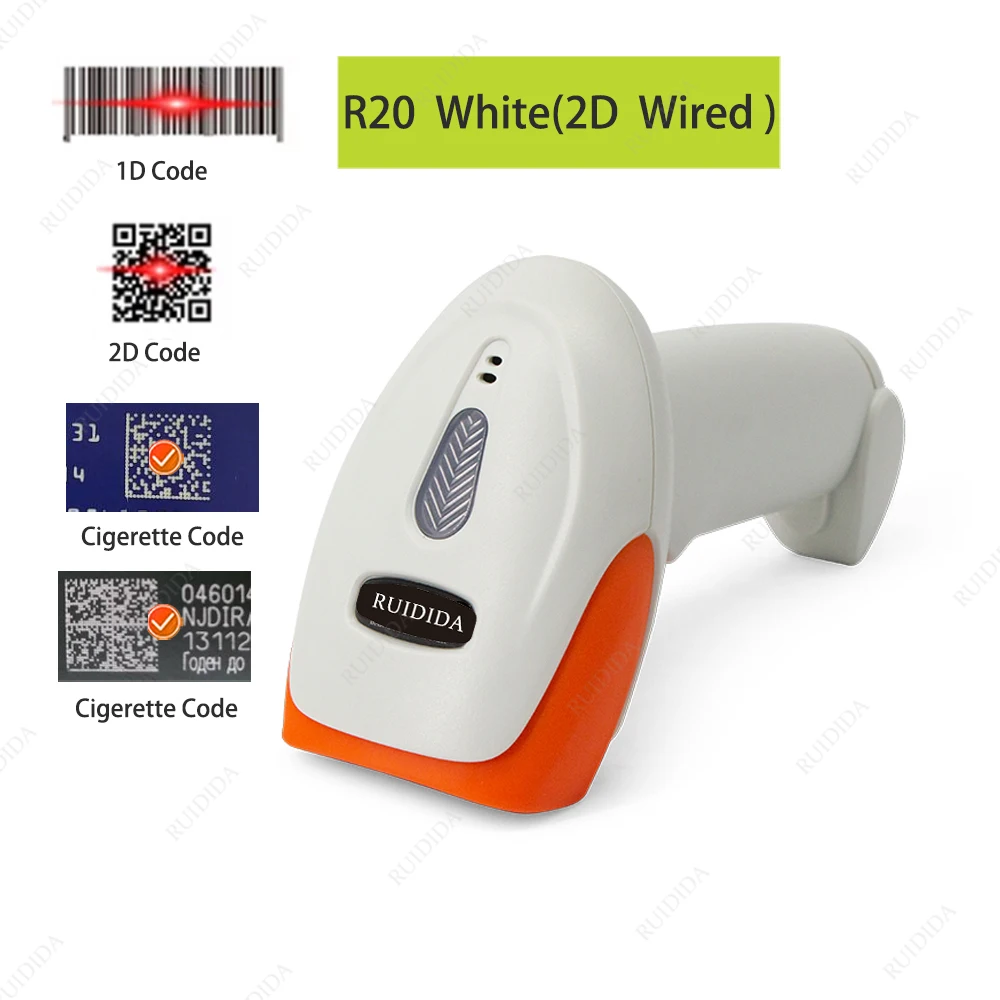 1D 2D QR Code PDF417 Reader Handheld Wireless Barcode Scanner Wired Portable Bluetooth Barcod Scanner for Store Logistic 