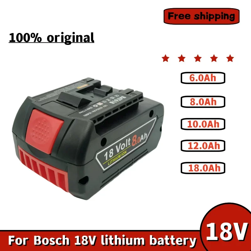

New 18V Battery 6.0Ah for Bosch Electric Drill 18V 6000mAh Rechargeable Li-ion Battery BAT609, BAT609G, BAT618, BAT618G, BAT614