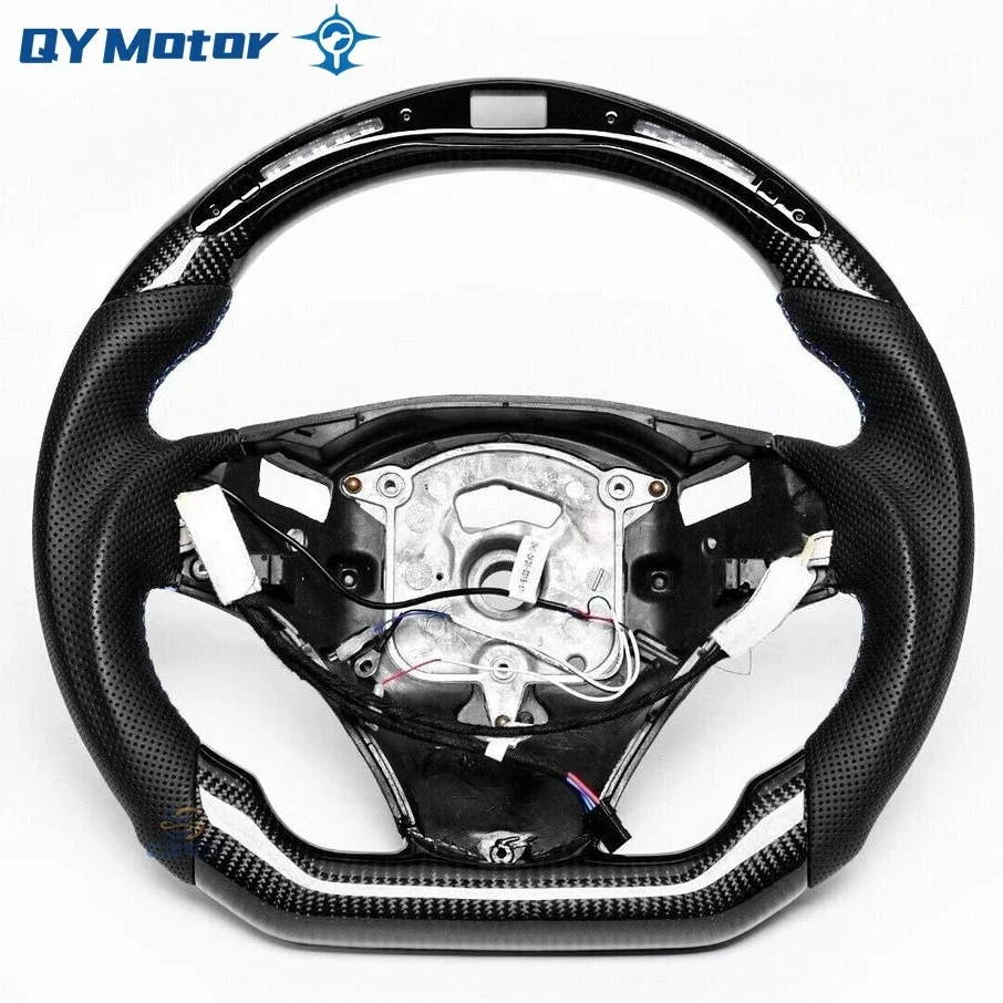 LED 탄소 섬유 천공 가죽, BMW 스티어링 휠 Volant E89 E90 E91 E92 E93 330i 335i 328i M3 2005-2012 3 시리즈에 적합