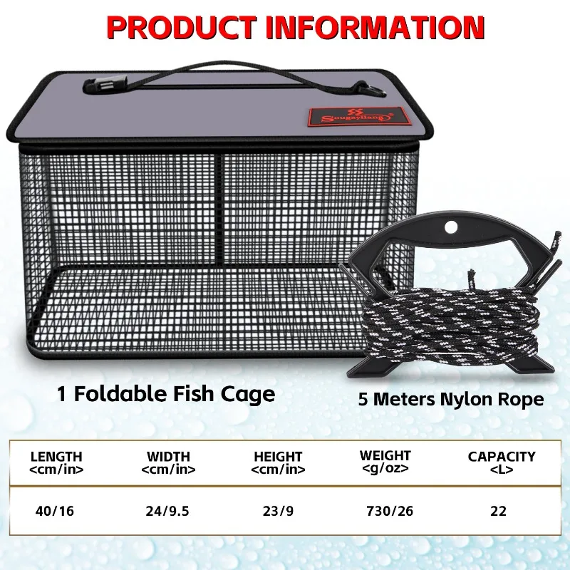 Collapsible Folding Fishing Trap for Crayfish, Crab, Shrimp, and Eels