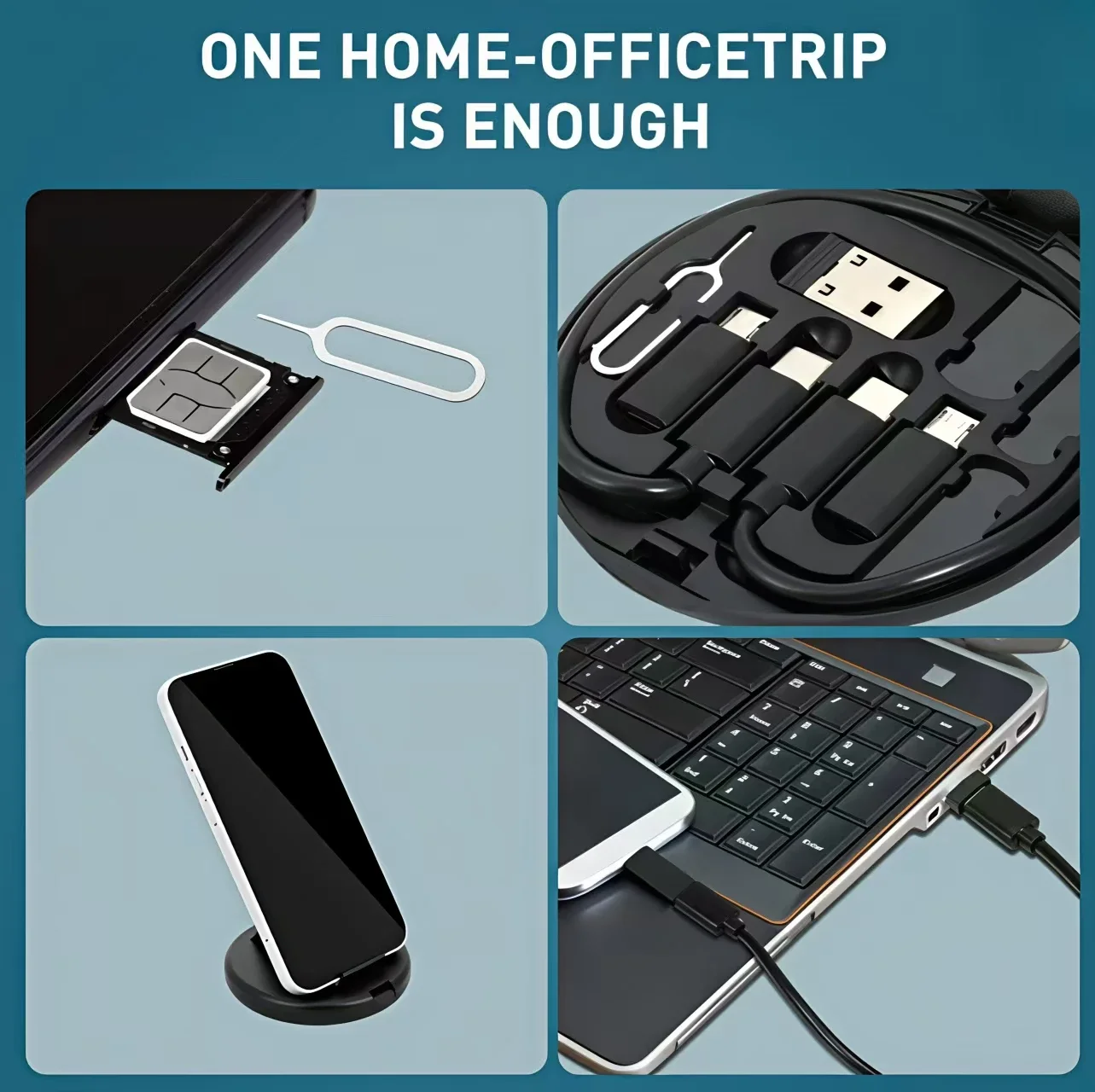 Universal Fast Charging Adapter & Cable Kit with Multiple Connectors