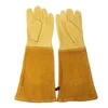 Long Tube Gardening Safety Working Gloves Leather Breathable Gauntlet Pruning Gloves Garden  Industrial Protective Work Gloves 6