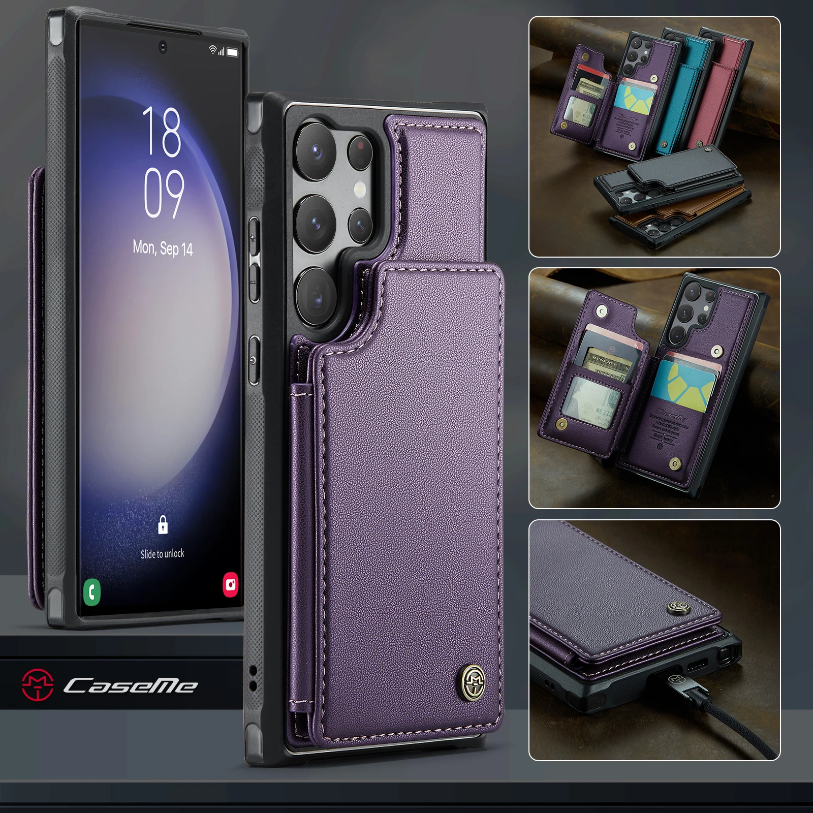

Чехол-книжка для Samsung Galaxy S24 Ultra S23 S21 S20 FE S22 Note10 Plus Note20 Ultra