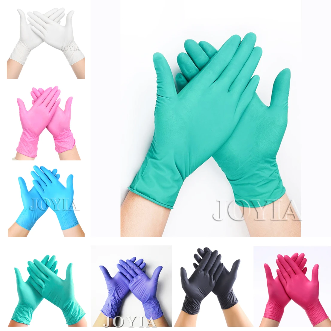 Green Disposable Gloves Safety Exam Nitrile Glove Multi Purpose