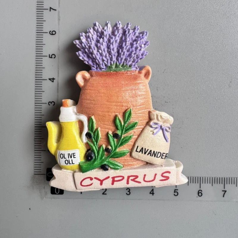 Cyprus 3D beeld kaart koelkast magneet hars reizen souvenirs, handgemaakte huis- en keukendecoratie Cyprus koelkastmagneet collectie cadeau