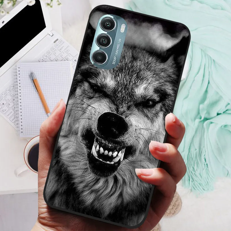 Lion & Wolf Black Silicone Soft Back Protective Case - Sleek & Stylish Cover