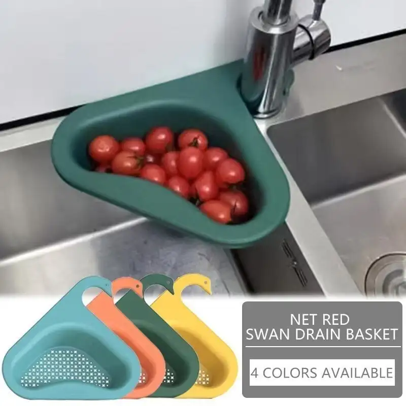 Dropship Swan Drain Basket Sink 4pcs, Kitchen Triangle Sink Filter