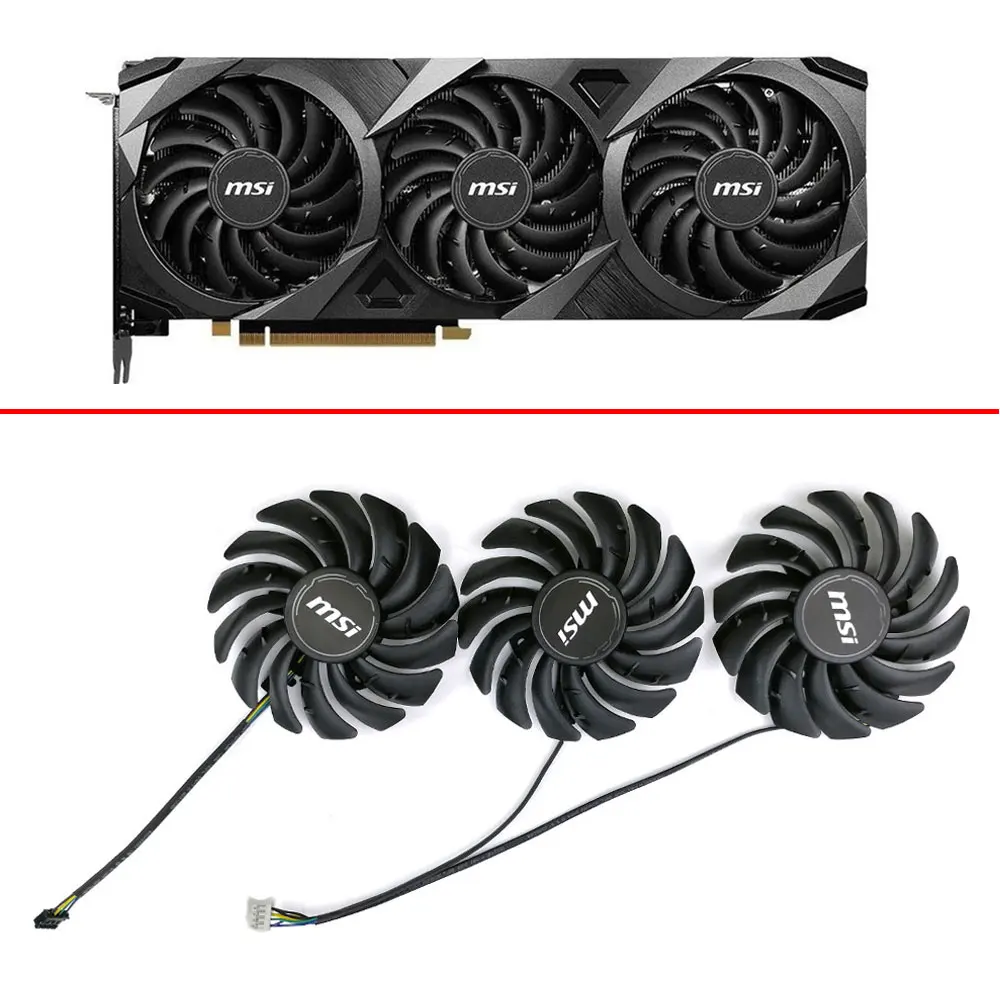 

PLD09210S12HH DC 12V 0.4A 85MM 4PIN RTX3080 3090 GPU Cooler forMSI RTX 3070 3080 3090 Ventus 3X Gaming Graphics Card Cooling Fan