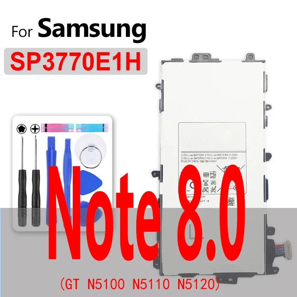 Batteria Per Samsung Galaxy Note 8.0 10.1 12.2 Pro/Tab 2 3 4 7.0 8.0 Lite Edition Sm P3100 P3110 P600 P601 P605 T533 T537 N5110